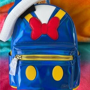 NEW! Donald Duck 90th Anniversary Metallic Mini Backpack Loungefly NWT